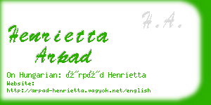 henrietta arpad business card